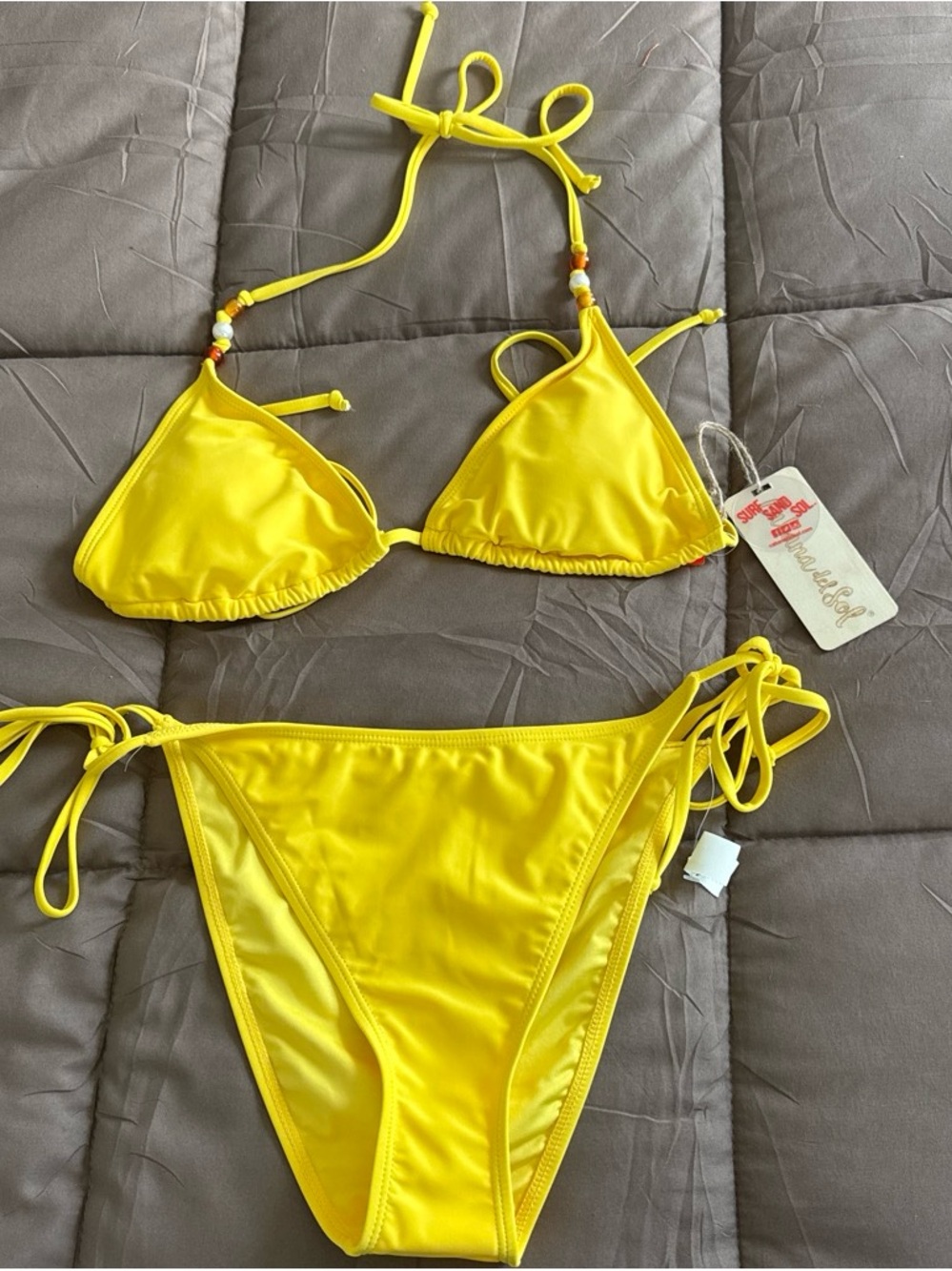 Yellow Triangle String Bikini - Women Intimates & Sleepwear
